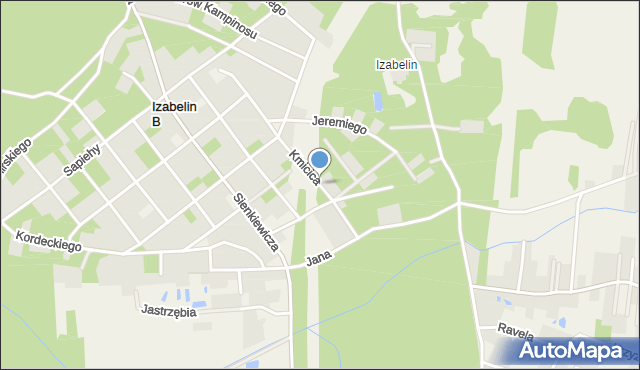 Izabelin B, Kmicica Andrzeja, mapa Izabelin B