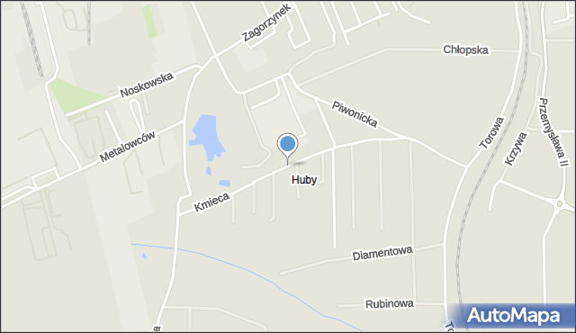 Kalisz, Kmieca, mapa Kalisza