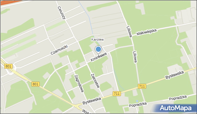 Warszawa, Kminkowa, mapa Warszawy