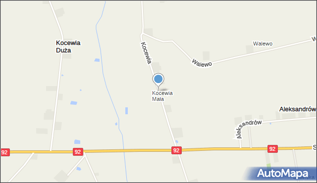 Aleksandrów gmina Chodów, Kocewia Mała, mapa Aleksandrów gmina Chodów