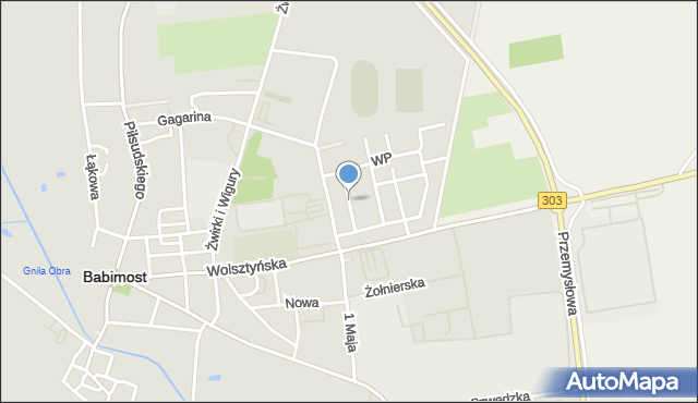 Babimost, Korczaka Janusza, mapa Babimost