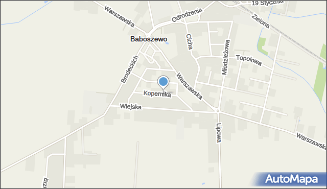 Baboszewo, Kopernika Mikołaja, mapa Baboszewo