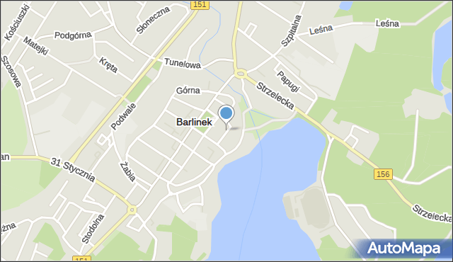 Barlinek, Kościelna, mapa Barlinek