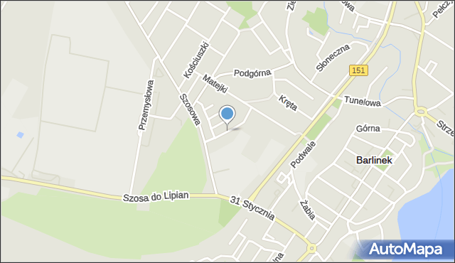 Barlinek, Kossaka Wojciecha, mapa Barlinek