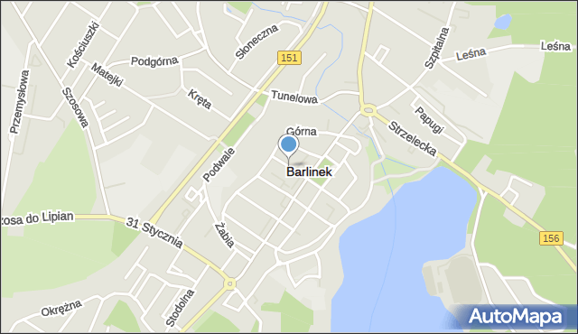 Barlinek, Kozia, mapa Barlinek