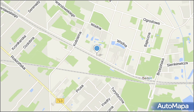 Bedoń Przykościelny, Kolejowa, mapa Bedoń Przykościelny