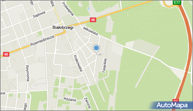 Białobrzegi, Kochanowskiego Jana, mapa Białobrzegi
