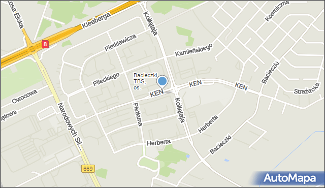 Białystok, Komisji Edukacji Narodowej, mapa Białegostoku