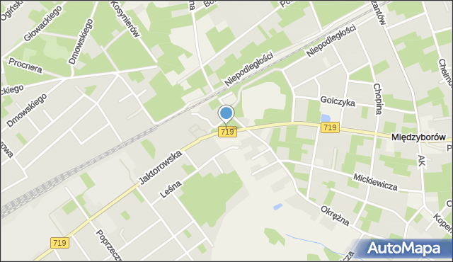 Bieganów gmina Jaktorów, Kościuszki Tadeusza, gen., mapa Bieganów gmina Jaktorów