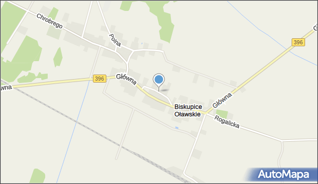 Biskupice Oławskie, Kościelna, mapa Biskupice Oławskie