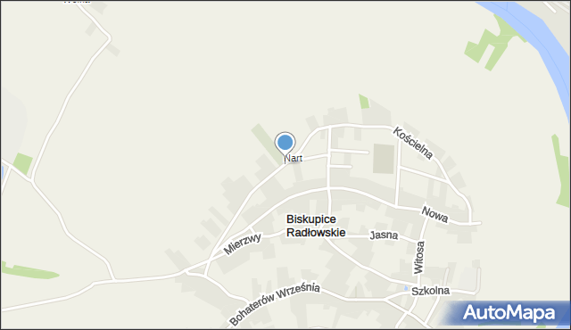 Biskupice Radłowskie, Kościelna, mapa Biskupice Radłowskie