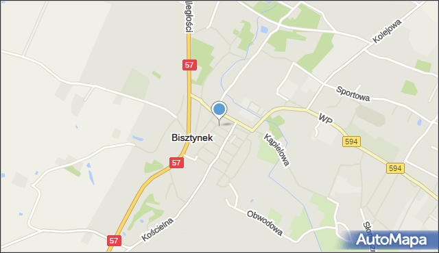Bisztynek, Kochanowskiego Jana, mapa Bisztynek