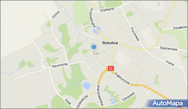 Bobolice powiat koszaliński, Kościelna, mapa Bobolice powiat koszaliński