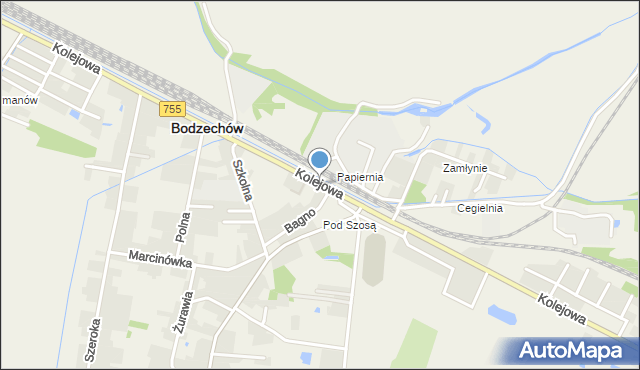 Bodzechów, Kolejowa, mapa Bodzechów