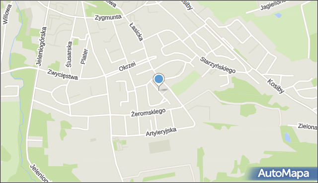 Bolesławiec, Kołłątaja Hugo, mapa Bolesławca