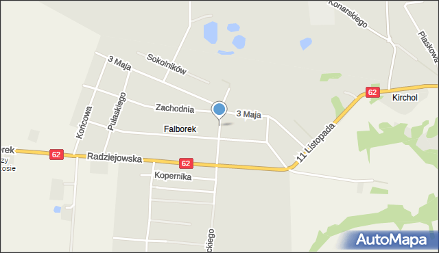 Brześć Kujawski, Kościuszki Tadeusza, gen., mapa Brześć Kujawski