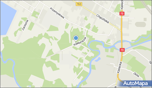 Brzeziny gmina Morawica, Komunalna, mapa Brzeziny gmina Morawica