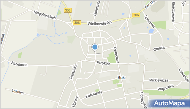 Buk powiat poznański, Kościelna, mapa Buk powiat poznański