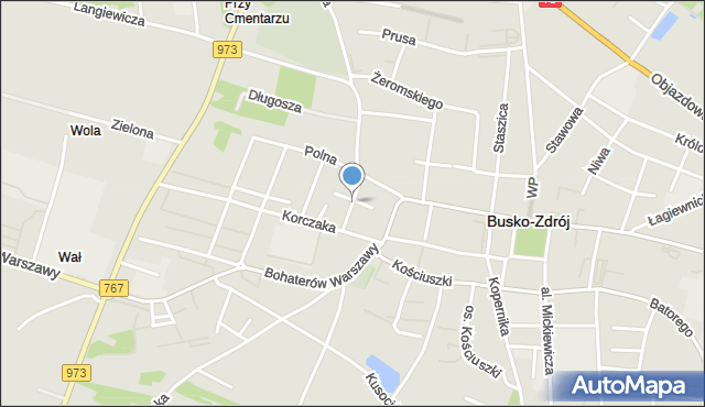 Busko-Zdrój, Kochanowskiego Jana, mapa Busko-Zdrój