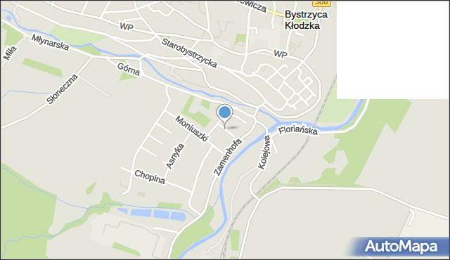 Bystrzyca Kłodzka, Kochanowskiego Jana, mapa Bystrzyca Kłodzka