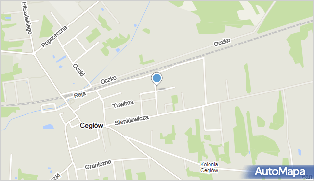 Cegłów powiat miński, Konopnickiej Marii, mapa Cegłów powiat miński