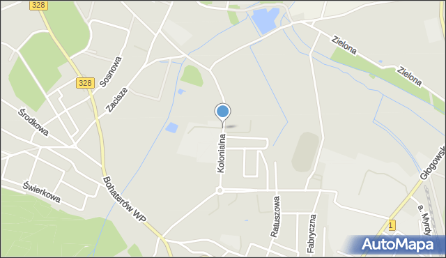 Chocianów, Kolonialna, mapa Chocianów