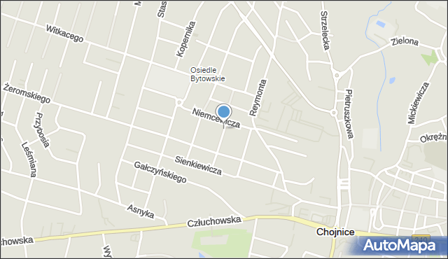 Chojnice, Kołłątaja Hugo, mapa Chojnic