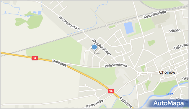 Chojnów powiat legnicki, Konopnickiej Marii, mapa Chojnów powiat legnicki