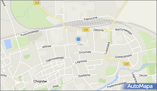 Chojnów powiat legnicki, Kościuszki Tadeusza, gen., mapa Chojnów powiat legnicki