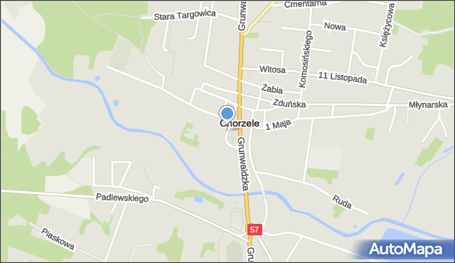 Chorzele powiat przasnyski, Kościelna, mapa Chorzele powiat przasnyski