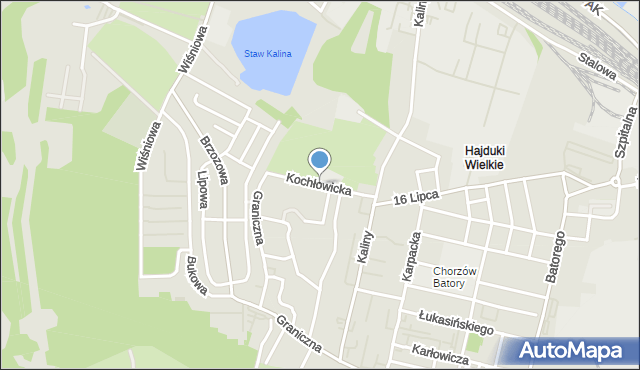 Chorzów, Kochłowicka, mapa Chorzów