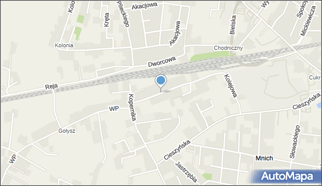 Chybie, Kolejowa, mapa Chybie