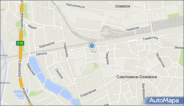 Czechowice-Dziedzice, Korczaka Janusza, mapa Czechowic-Dziedzic