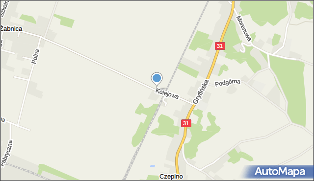 Czepino, Kolejowa, mapa Czepino