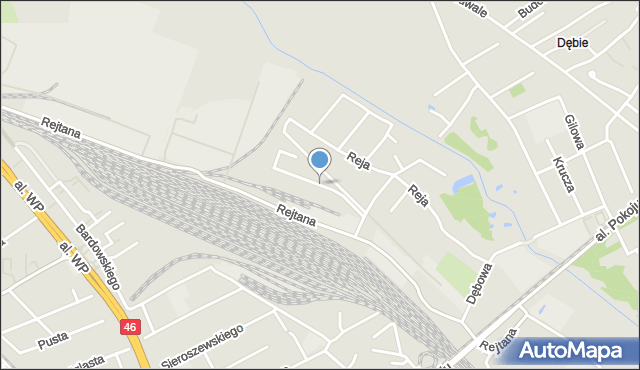 Częstochowa, Kochanowskiego Jana, mapa Częstochowy