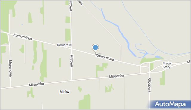 Częstochowa, Komornicka, mapa Częstochowy