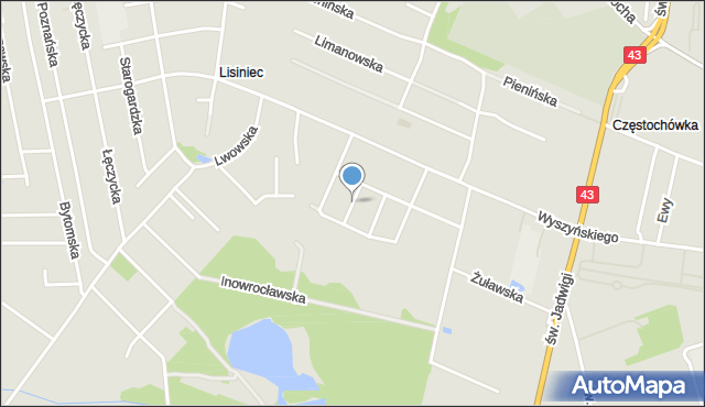 Częstochowa, Konińska, mapa Częstochowy