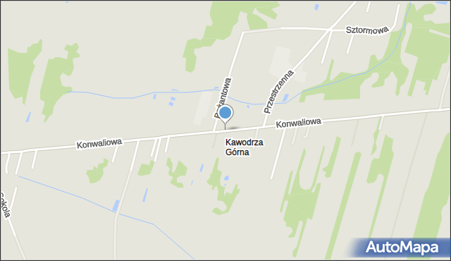 Częstochowa, Konwaliowa, mapa Częstochowy