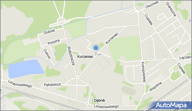 Dąbrowa Górnicza, Korzeniec, mapa Dąbrowa Górnicza