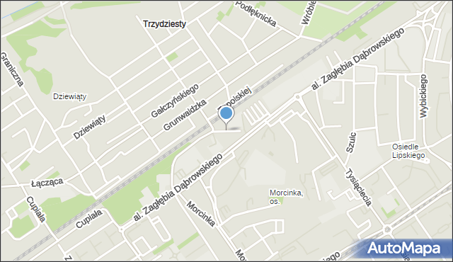 Dąbrowa Górnicza, Komuny Paryskiej, mapa Dąbrowa Górnicza