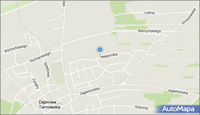 Dąbrowa Tarnowska, Kopernika Mikołaja, mapa Dąbrowa Tarnowska