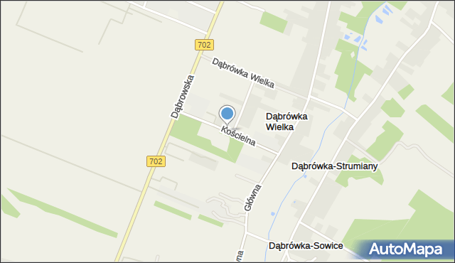 Dąbrówka Wielka gmina Zgierz, Kościelna, mapa Dąbrówka Wielka gmina Zgierz