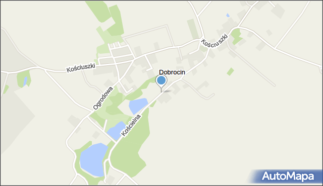 Dobrocin gmina Dzierżoniów, Kościelna, mapa Dobrocin gmina Dzierżoniów