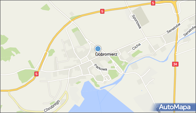 Dobromierz powiat świdnicki, Kościuszki Tadeusza, gen., mapa Dobromierz powiat świdnicki