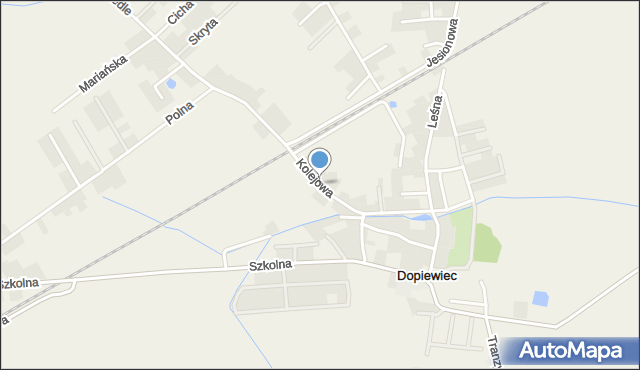 Dopiewiec, Kolejowa, mapa Dopiewiec