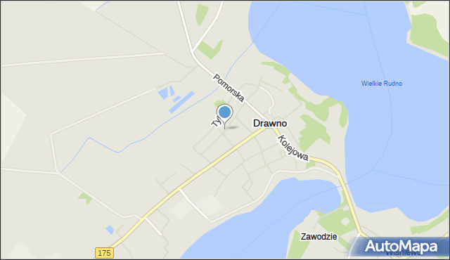 Drawno, Kościuszki Tadeusza, gen., mapa Drawno