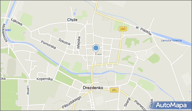 Drezdenko, Kościelna, mapa Drezdenko