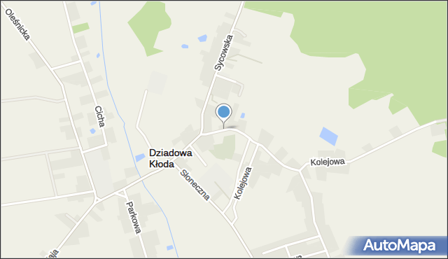 Dziadowa Kłoda, Kościelna, mapa Dziadowa Kłoda