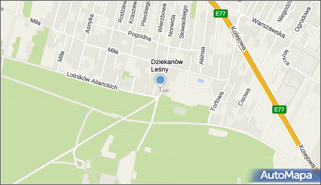 Dziekanów Leśny, Konopnickiej Marii, mapa Dziekanów Leśny