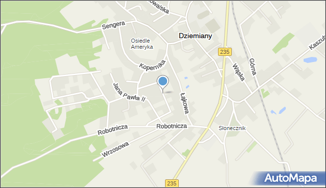 Dziemiany, Kościuszki Tadeusza, gen., mapa Dziemiany